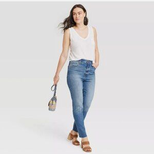 Women's High-Rise 90s Slim Jeans - Universal Thread - Medium Wash 2 Long